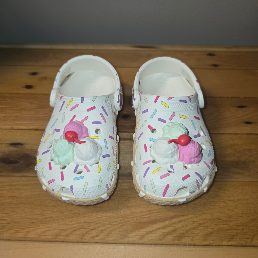Crocs Kids Classic Clog Ice Cream Sundae Sprinkles White Multi 211550 Size C10